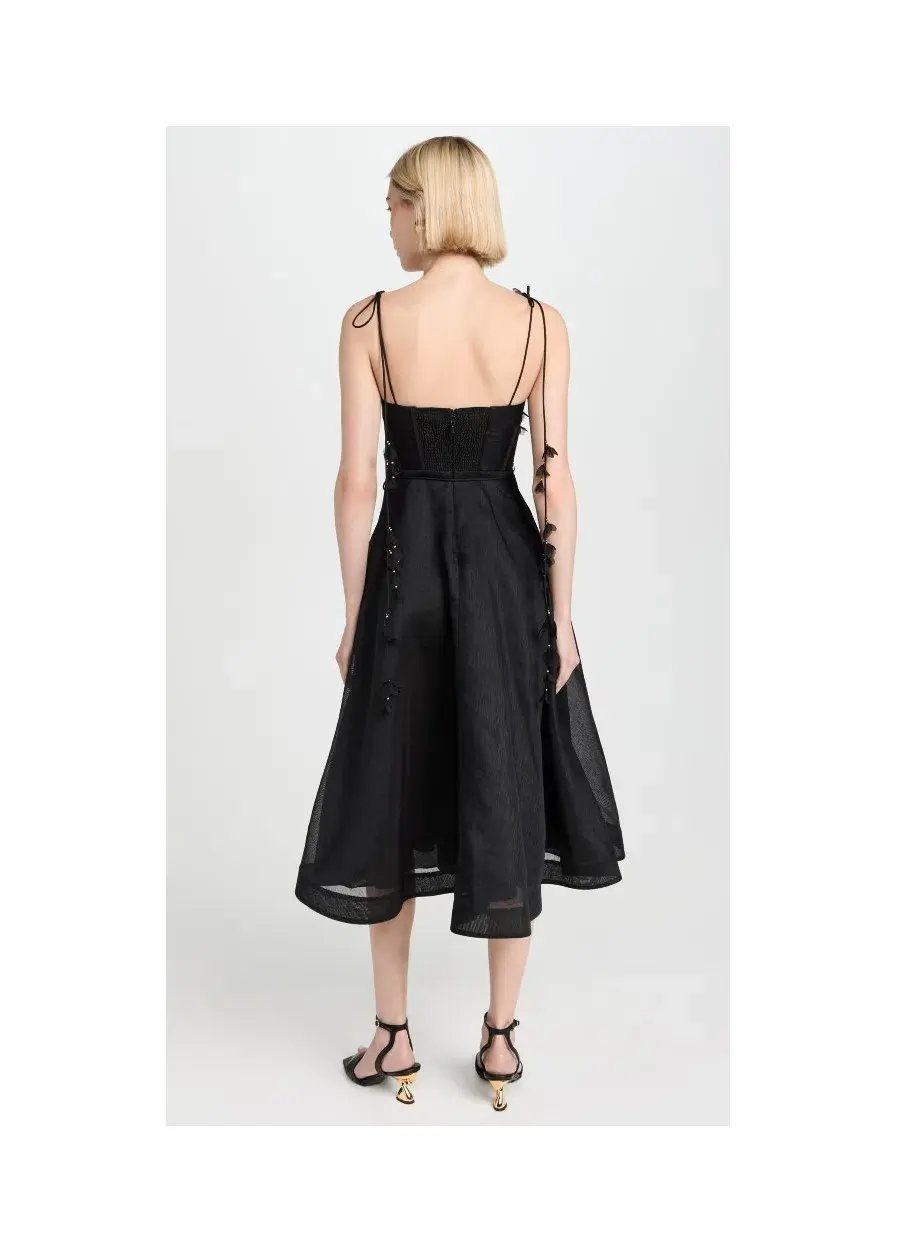 Zimmermann Natura Corset Midi Dress Black Size 1/AU 10 photo 2