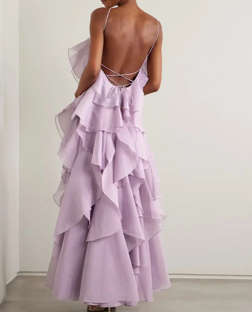 Aje Pandorea Layered Maxi Dress Purple Size 8 photo 2