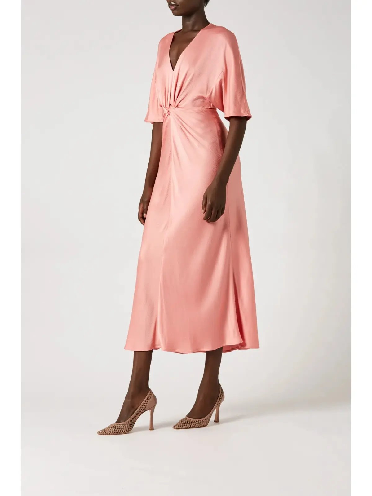 Scanlan Theodore Cocoon Turban Twist Dress Coral Size AU 10 photo 2