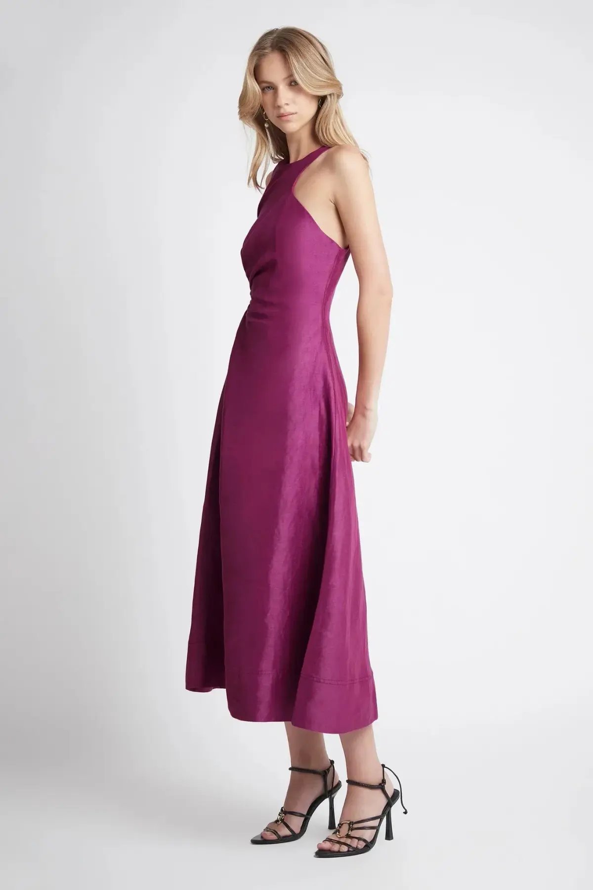 Aje Chateau Cut Out Dress Fuchsia Size 6 photo 5