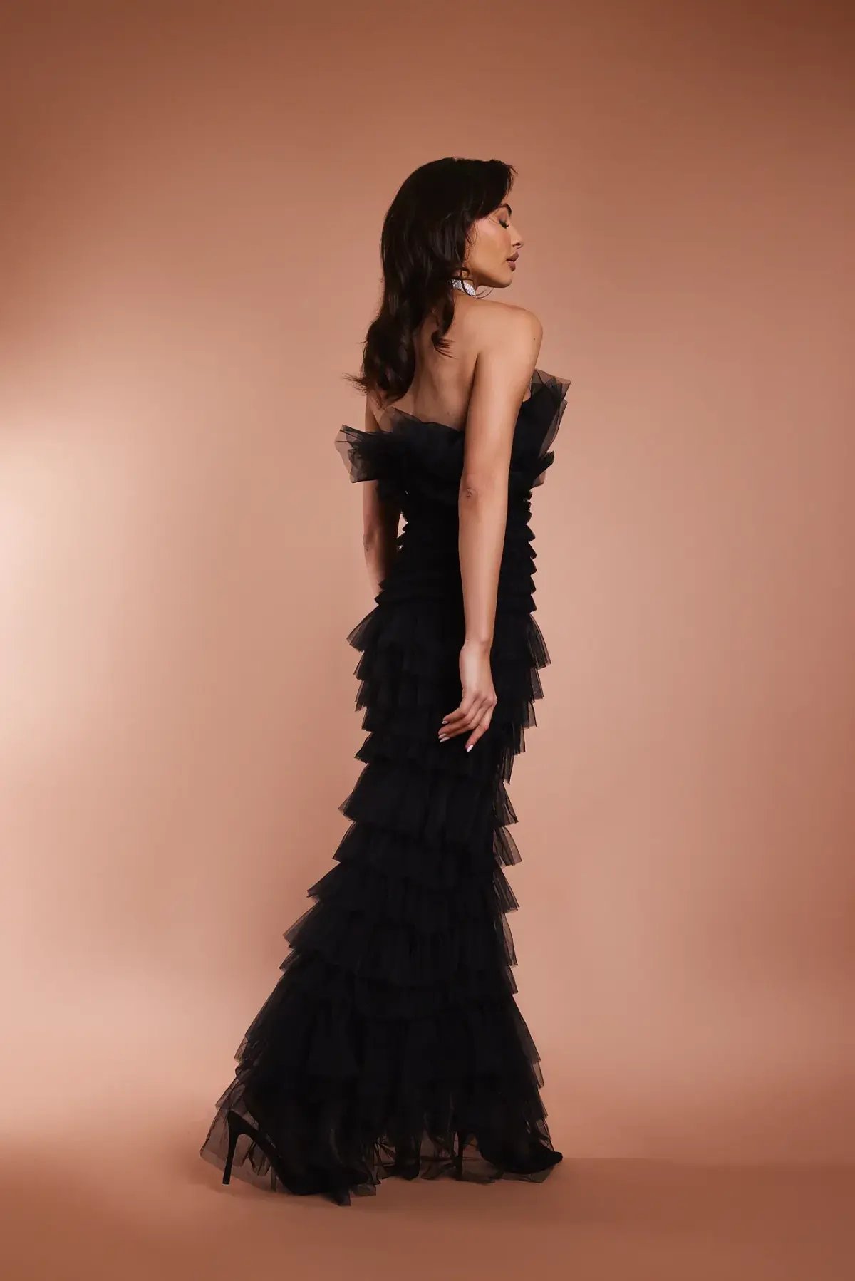 From A Friend Odette Tulle Ruffle Maxi Dress Black Size XS/S / AU 6/8 photo 5