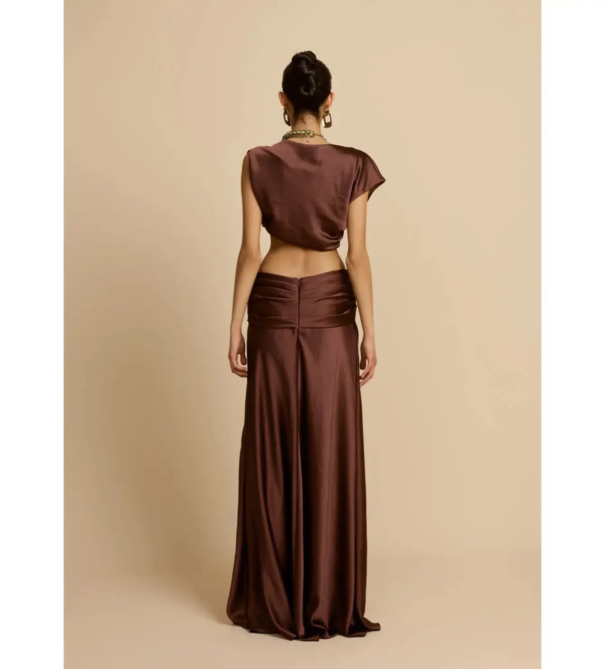 Arcina Ori Andi Top and Maxi Skirt Set Cacao Size XS / AU 6 photo 3