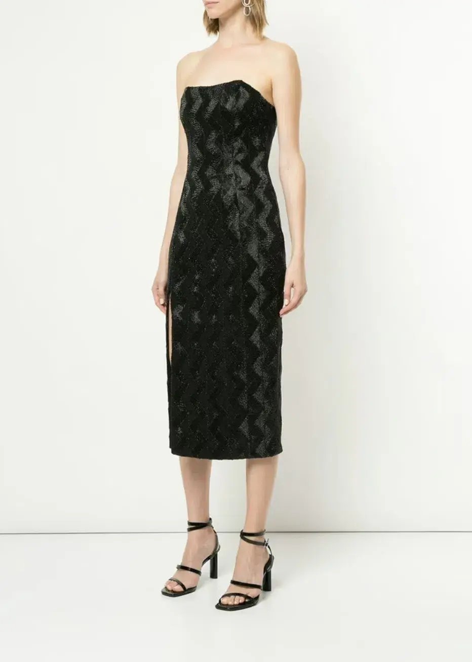 Manning Cartell No Filter Strapless Midi Dress Black Size 12 photo 4