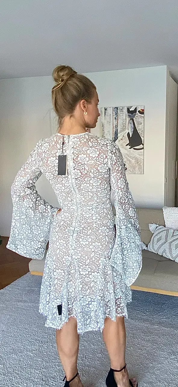 Yeojin Bae Cord Lace Mannon Midi Dress White Size 10 photo 3