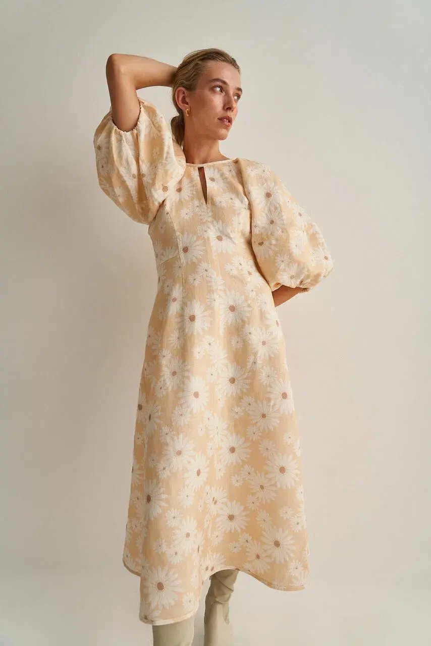 Oroton Daisy Print Dress Floral Size 12 photo 2