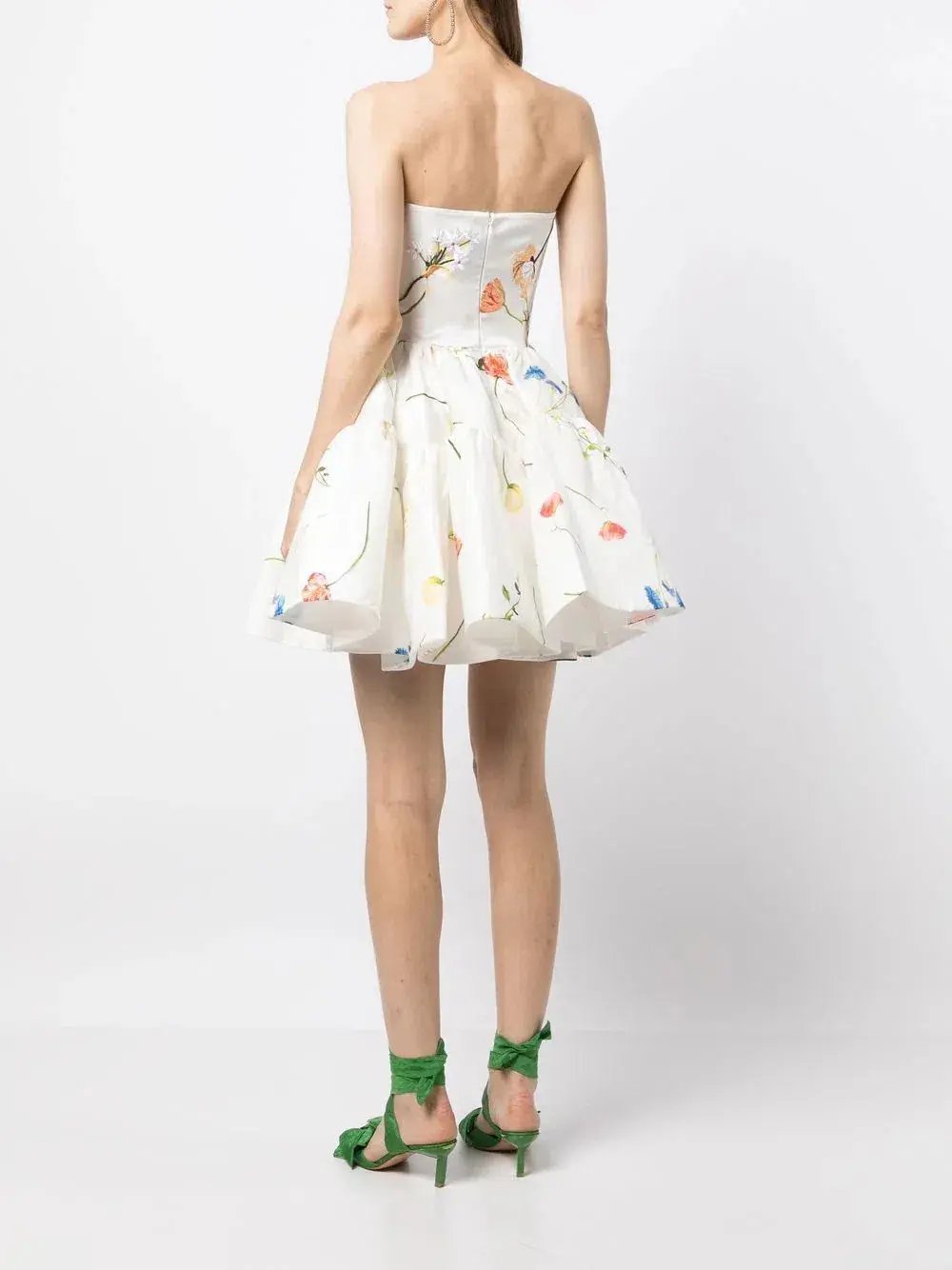 Leo Lin The Fields Embroidered Bustier Mini Dress White Floral Size 14 photo 3
