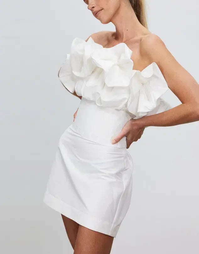 Rachel Gilbert Freida Mini Dress White Size 14 photo 2