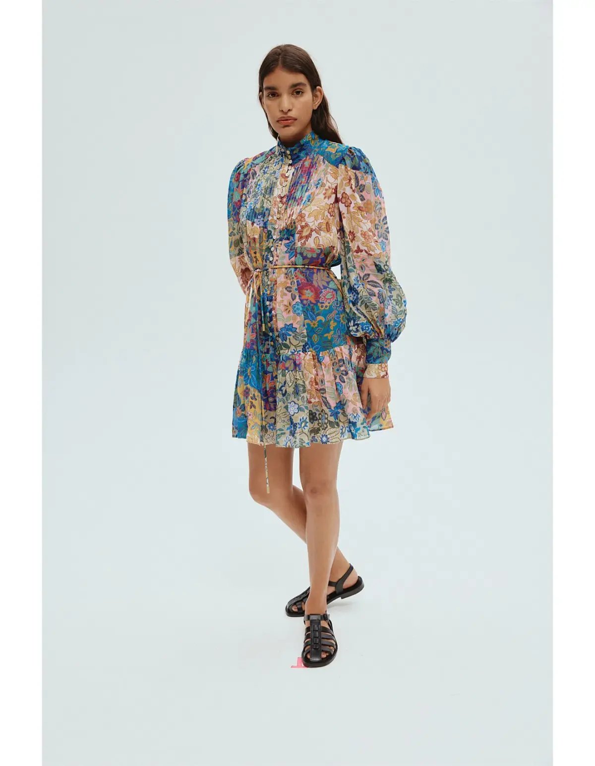 Alemais Bella Patchwork Mini Dress Floral Size 8 photo 2