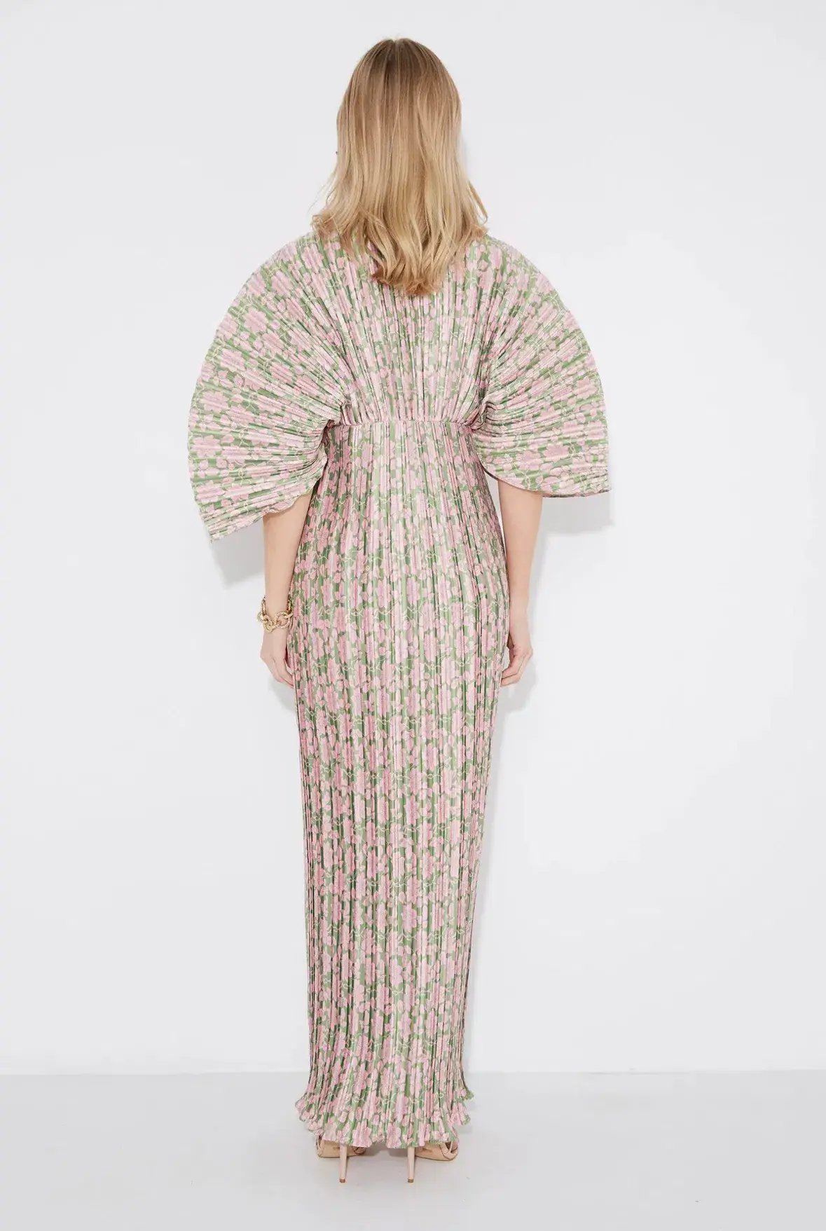 Sonya Moda Gianna Forever Dress Olive Pink Floral Size 8 photo 3