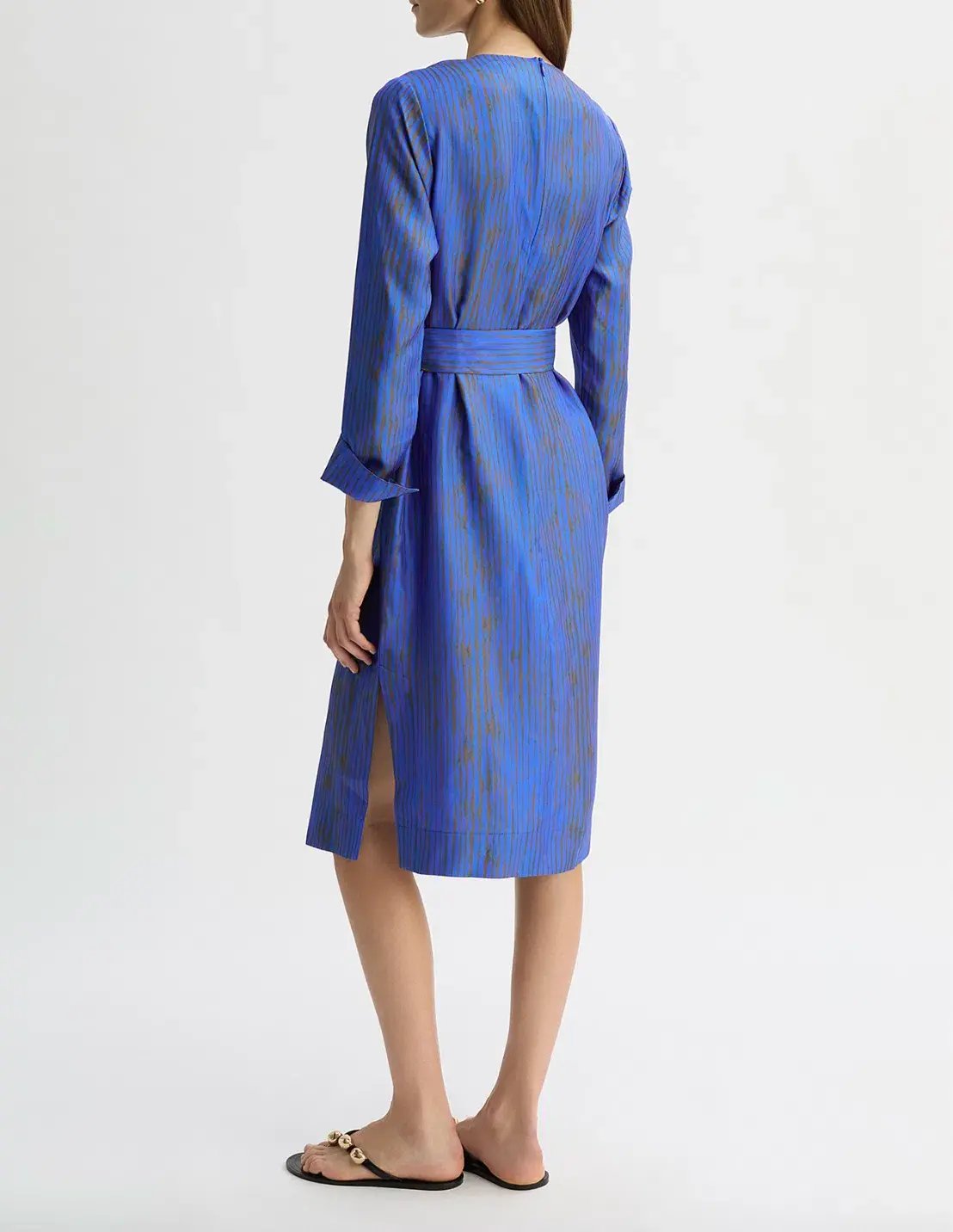 Willow Martina Silk Midi Dress in Blue Print Size AU 12 photo 2