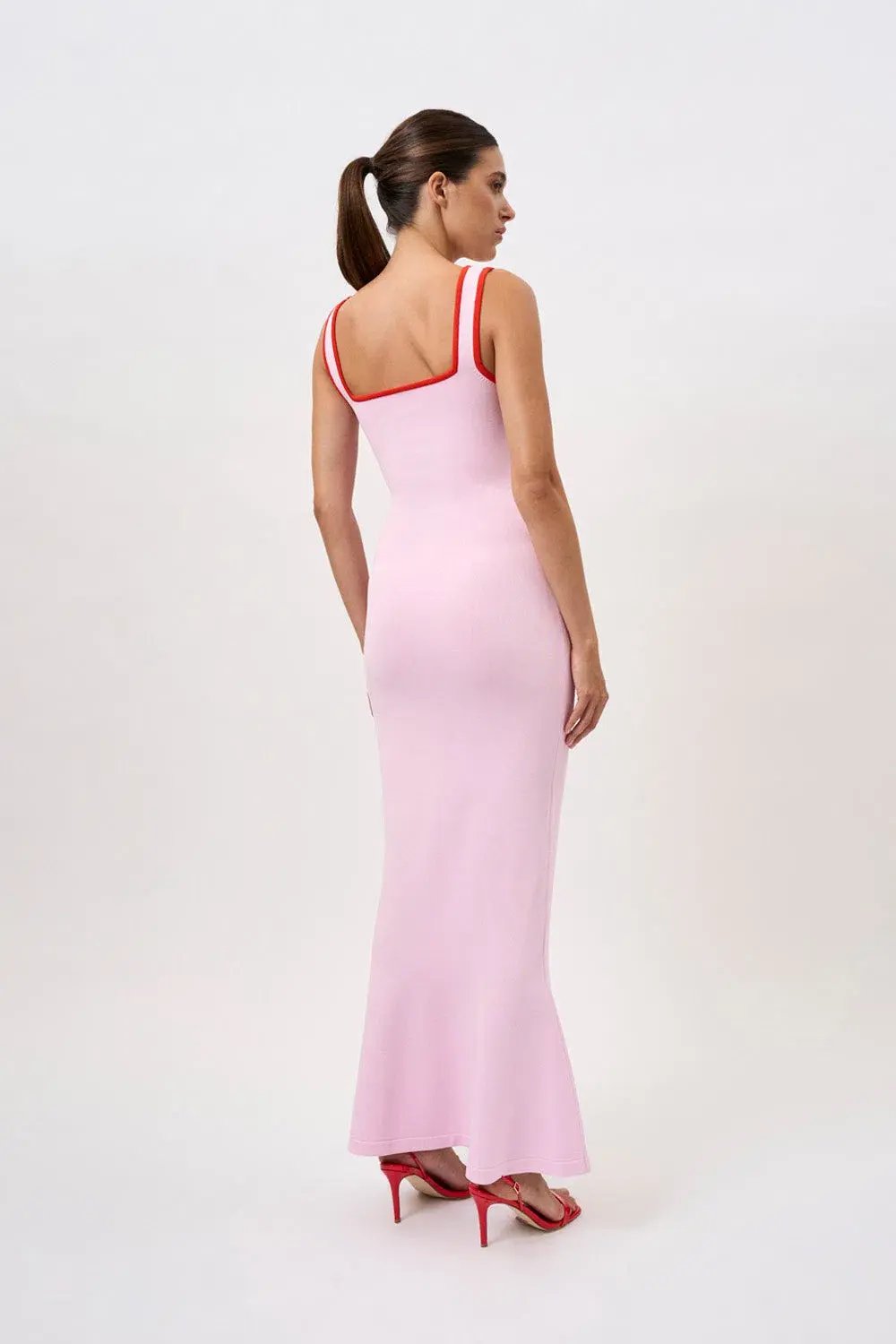By Johnny Belle Contrast Pipe Knit Dress Pink/Red Size S / AU 8 photo 3