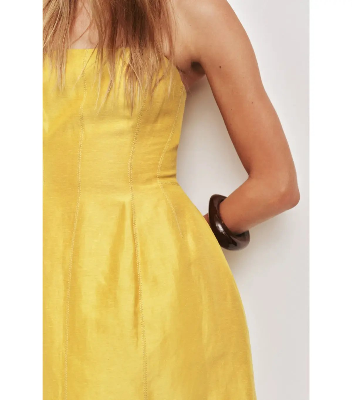 Aje Baret Strapless Mini Dress in Chartreuse Size AU 12 photo 3