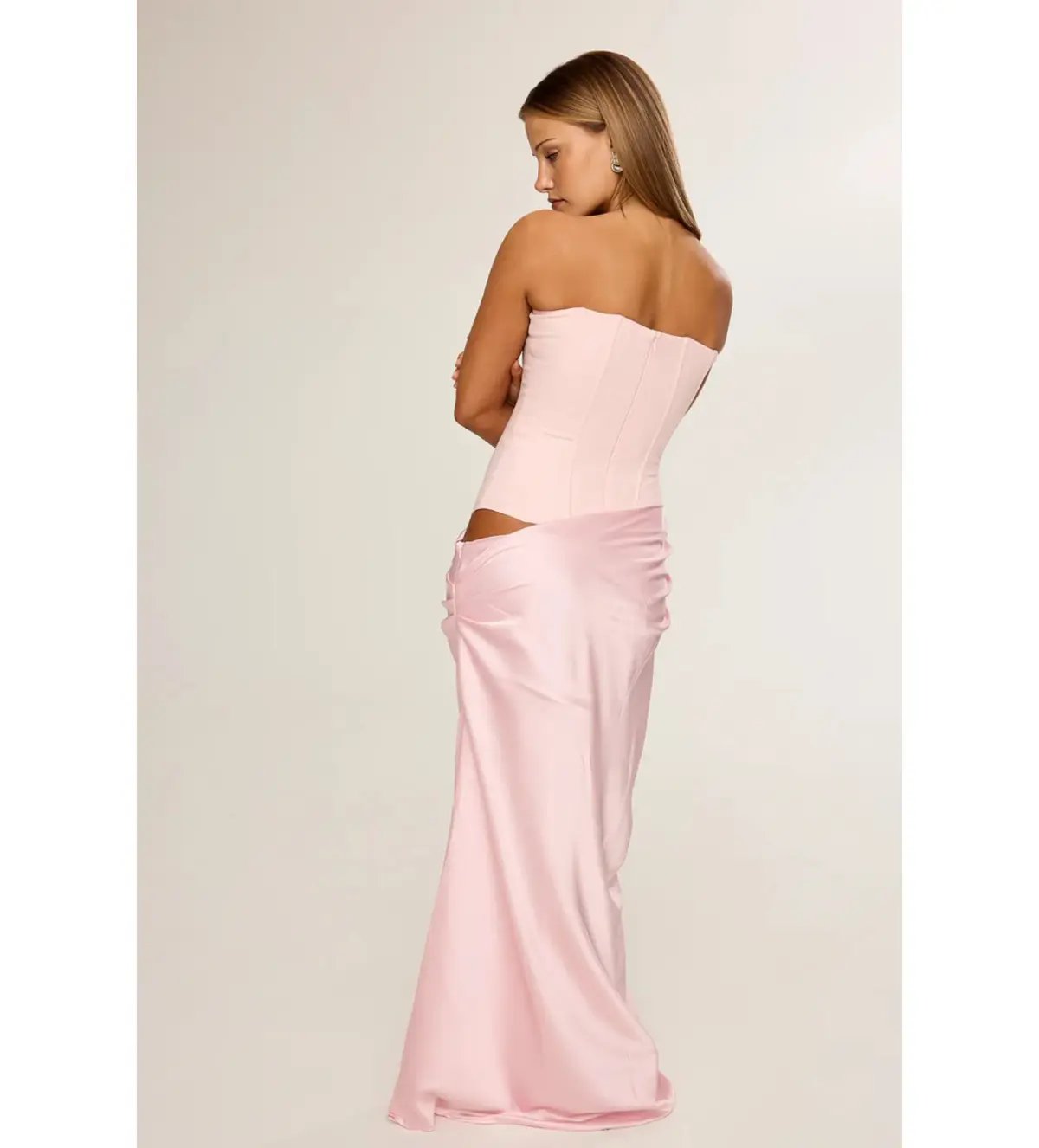 Hntr The Label Huxley Gown Maxi in Baby Pink Size AU 6 photo 2