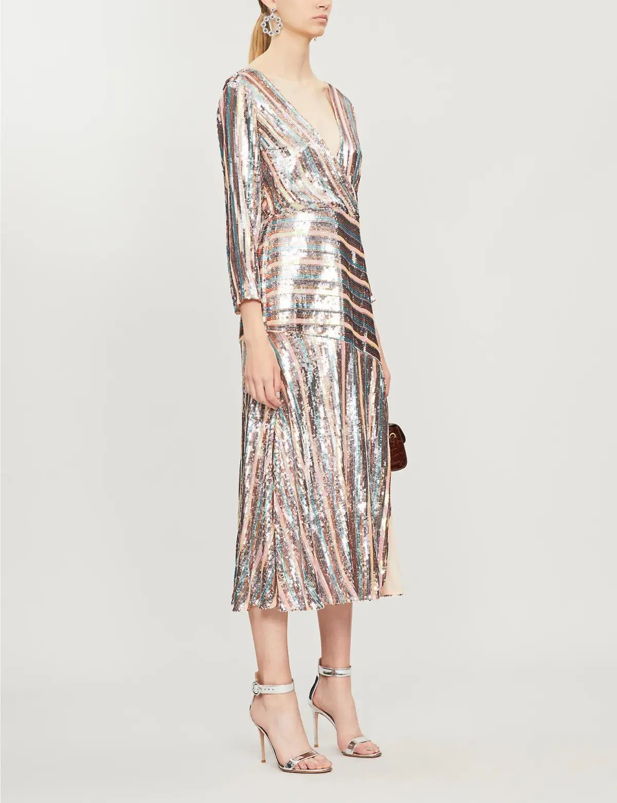 Rixo Tyra Midi Dress Sequin Size 10-12 photo 2