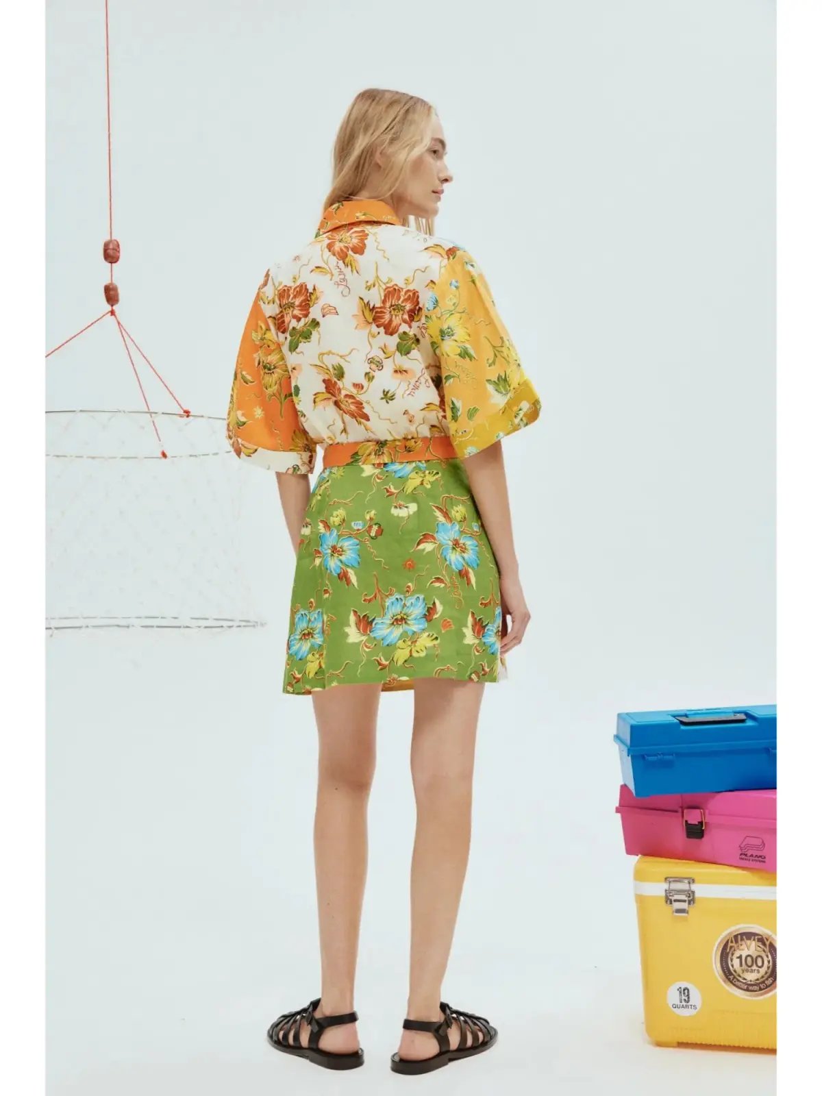 Alemais Hotel Lamu Spliced Mini Dress in Multi Size AU 12 photo 2