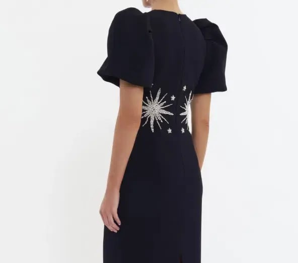 Rebecca Vallance Estella Mini Dress Black/Beaded Size 6 photo 3