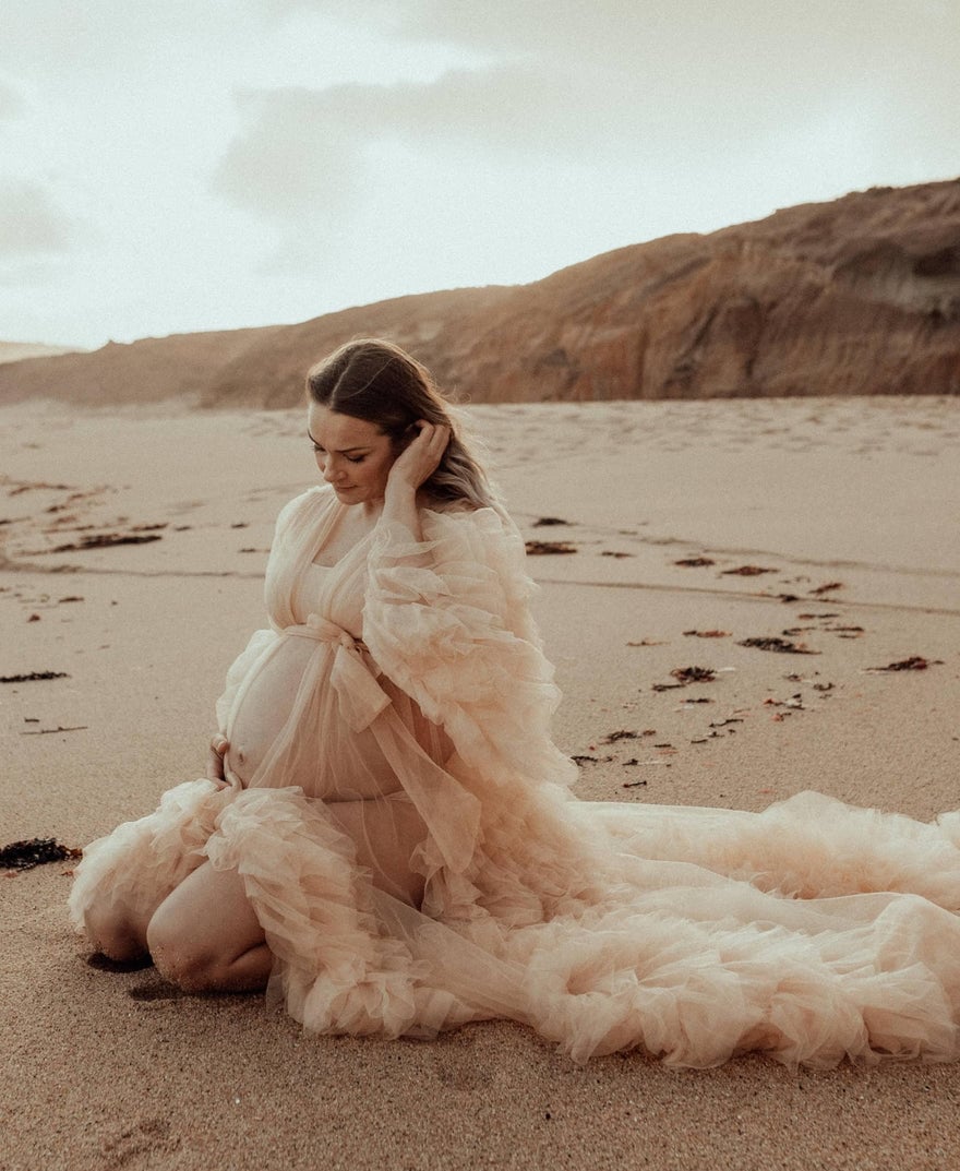 Mama Rentals Gigi Tulle Robe - Beige photo 3