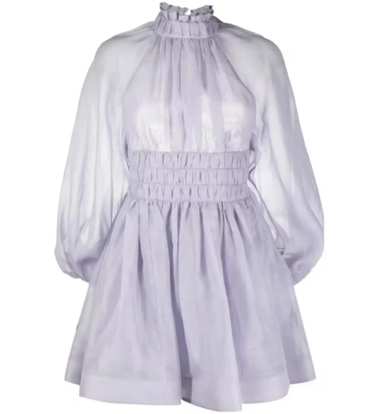 Zimmermann Luminous Long Sleeve Mini Dress Lavender Size 2 AU 12 photo 4