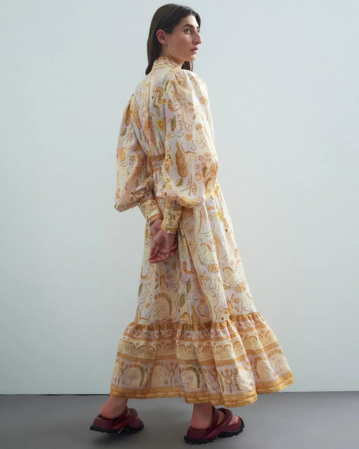 Alemais Solitaire Midi Dress in Watercolour Size AU 12 photo 3