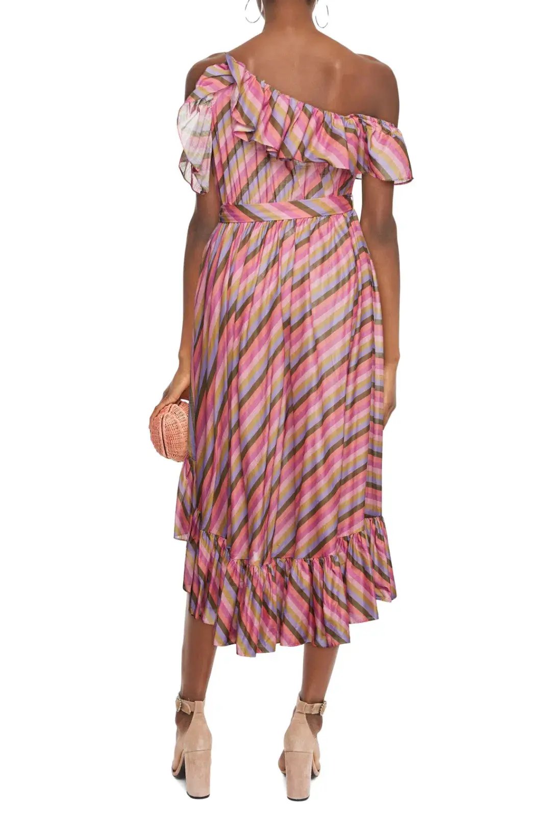Zimmermann Poppy Asymmetric Frill Dress Multi Size 3/Au 14 photo 2