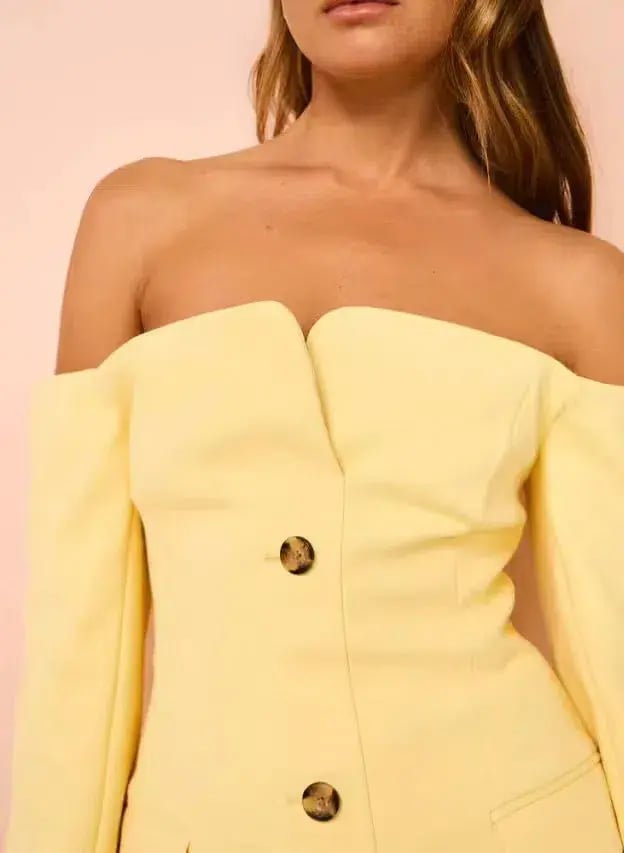 Sir The Label Sandrine Tailored Mini Dress Limone Size 0/Au 6 photo 3