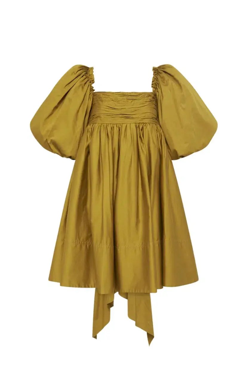 Aje Casabianca Puff Sleeve Dress Green Size 12 photo 4