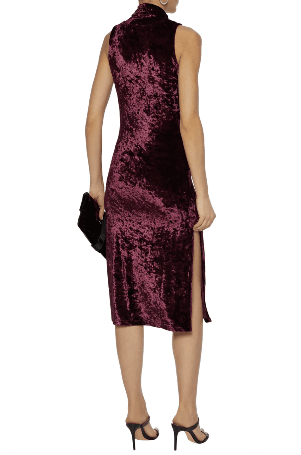 "Caroline Constas" Velvet mock neck dress, burgundy, size 10, RRP $677 photo 5
