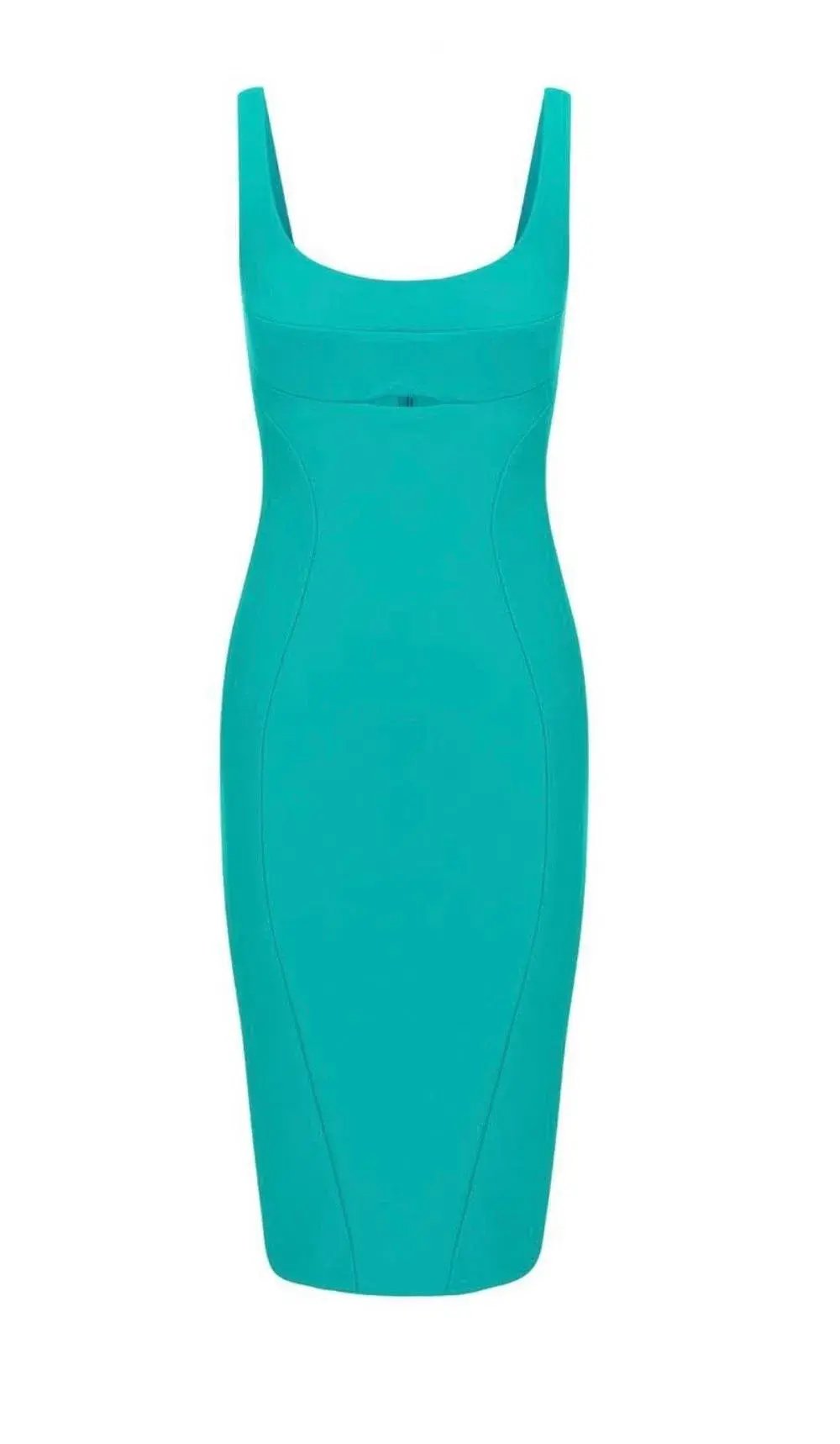 Sheike Turquoise Aqua Midi Dress Size 6 photo 5
