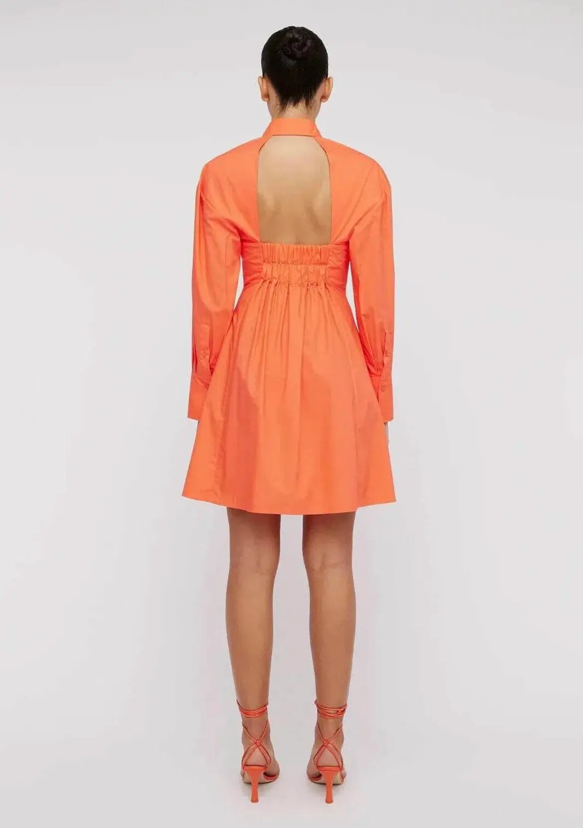 Scanlan Theodore Parachute Cut Out Mini Shirtdress Orange Size AU 6 photo 3