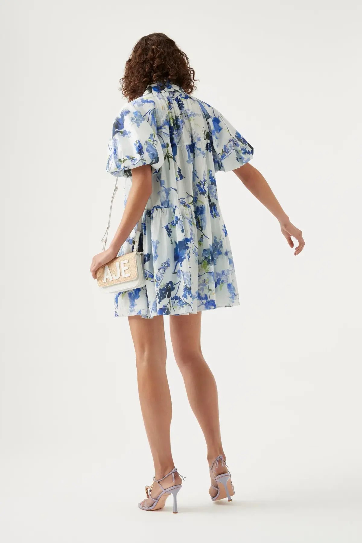 Aje Pablo Mini Dress Lavender Floral Size 14 photo 3