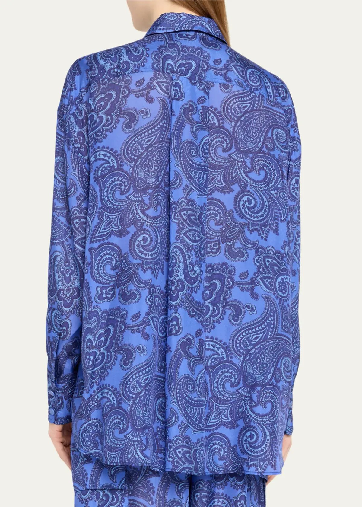 Zimmermann Ottie Relaxed Shirt Size 0P/ AU 6 and Pant Size 1/ AU 10 Set Blue Paisley photo 3