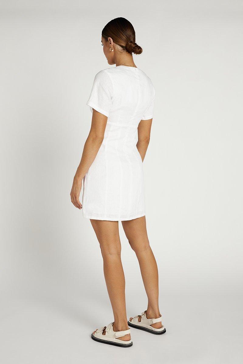 Dissh Nova Linen Mini Dress White Size 6 / XS photo 3