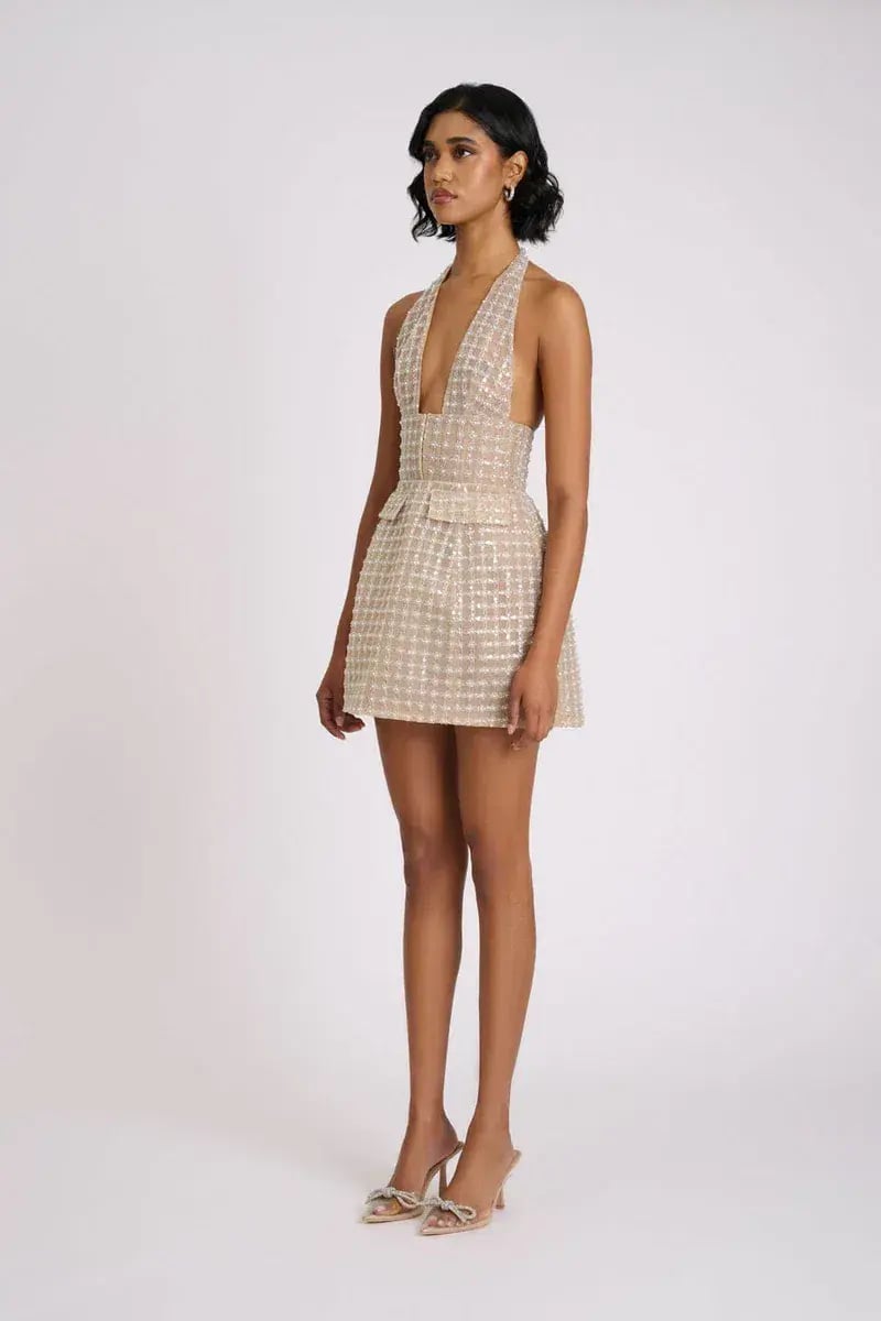 ELIYA THE LABEL Roberta Dress XS Nude Silver photo 3