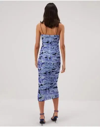 Misha Cosimo Mesh Midi Dress with Gloves Floral Size 8/S photo 3
