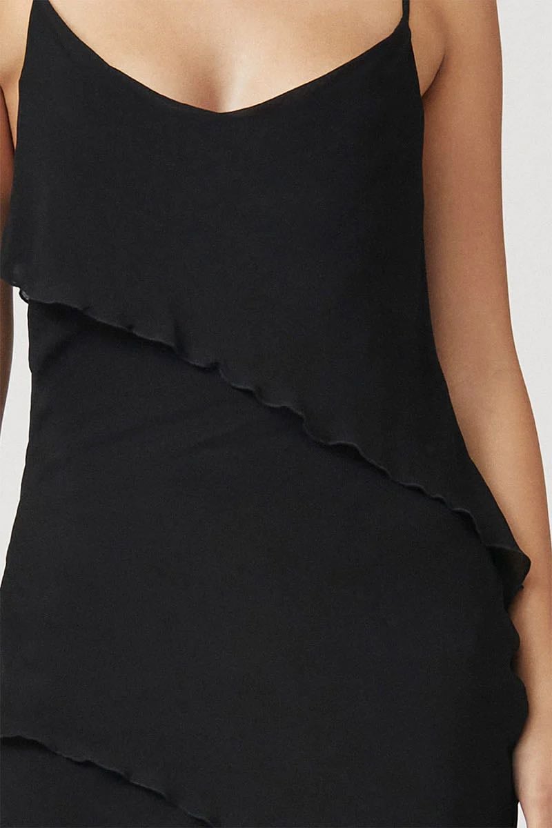 SUBOO TANYA STRAPPY COWL NECK DRESS - BLACK photo 4