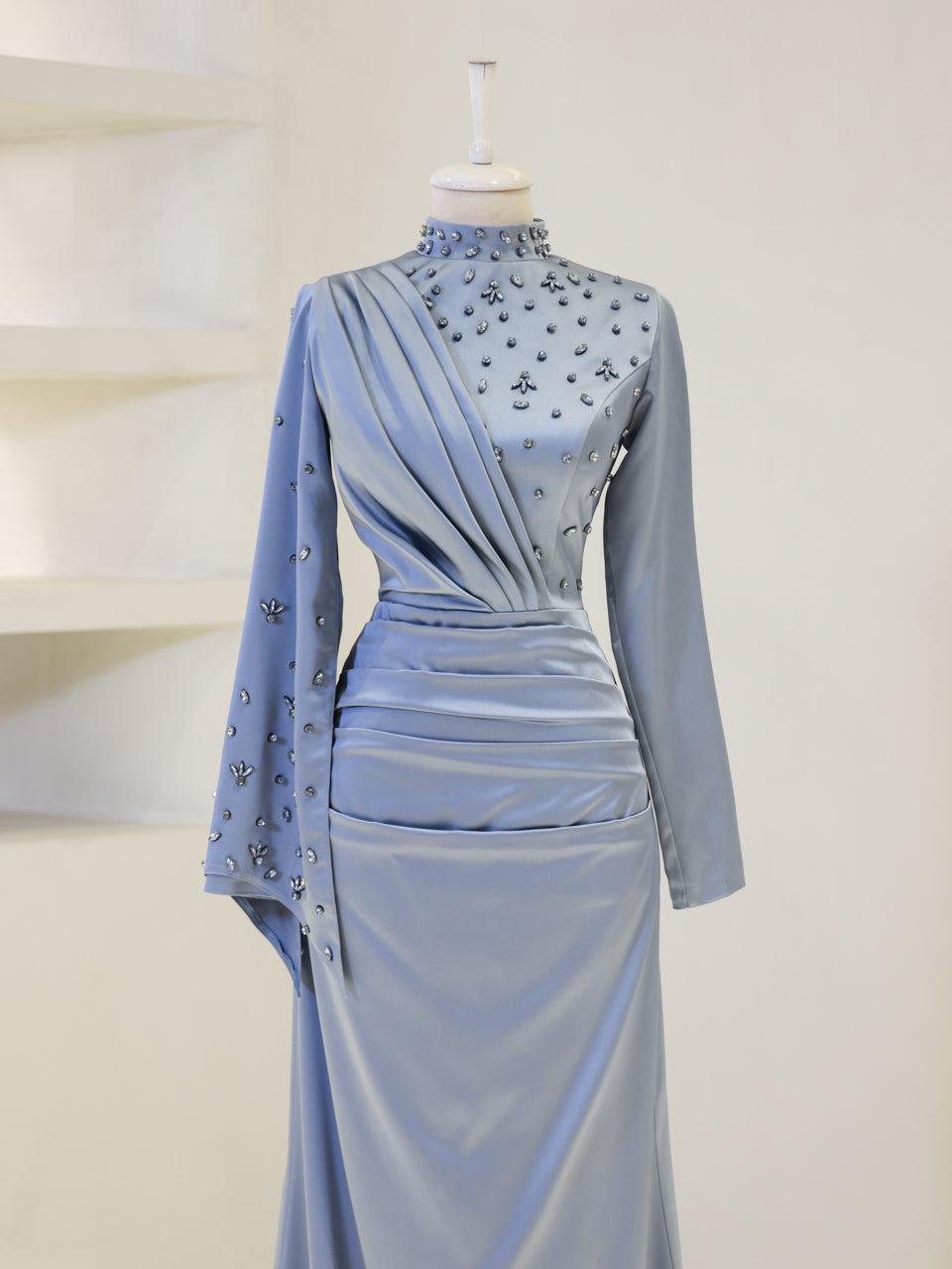 TEAL MAXI DRESS BLUE photo 4