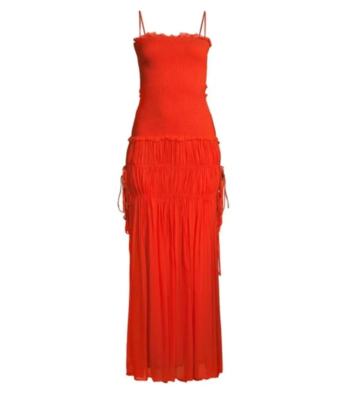 Bec & Bridge Charlotte Smocked Cut-Out Maxi Dress in Flame Size AU 6 photo 4