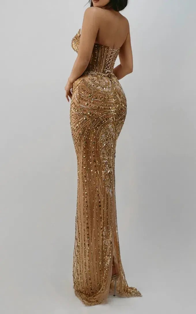 Luanda Bunjaku Gold beaded Couture dress photo 2