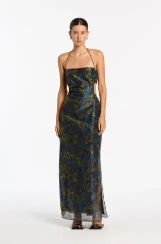 Sir The Label Valerio Tie Halter Midi Dress Print Size 1  / AU 8 photo 4