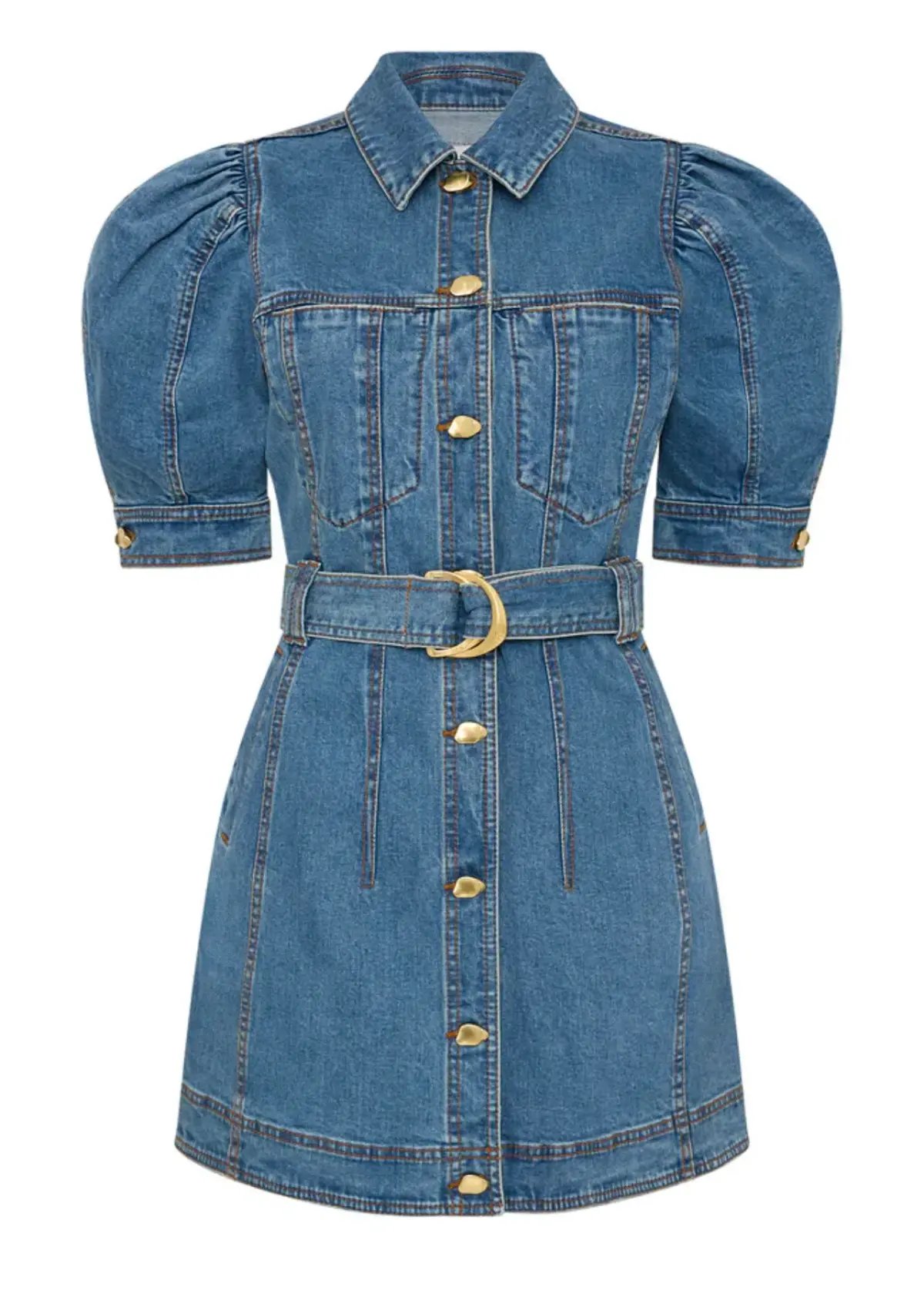 AJE Adriana Puff Sleeve Mini Dress 90's Wash Size 10 photo 3