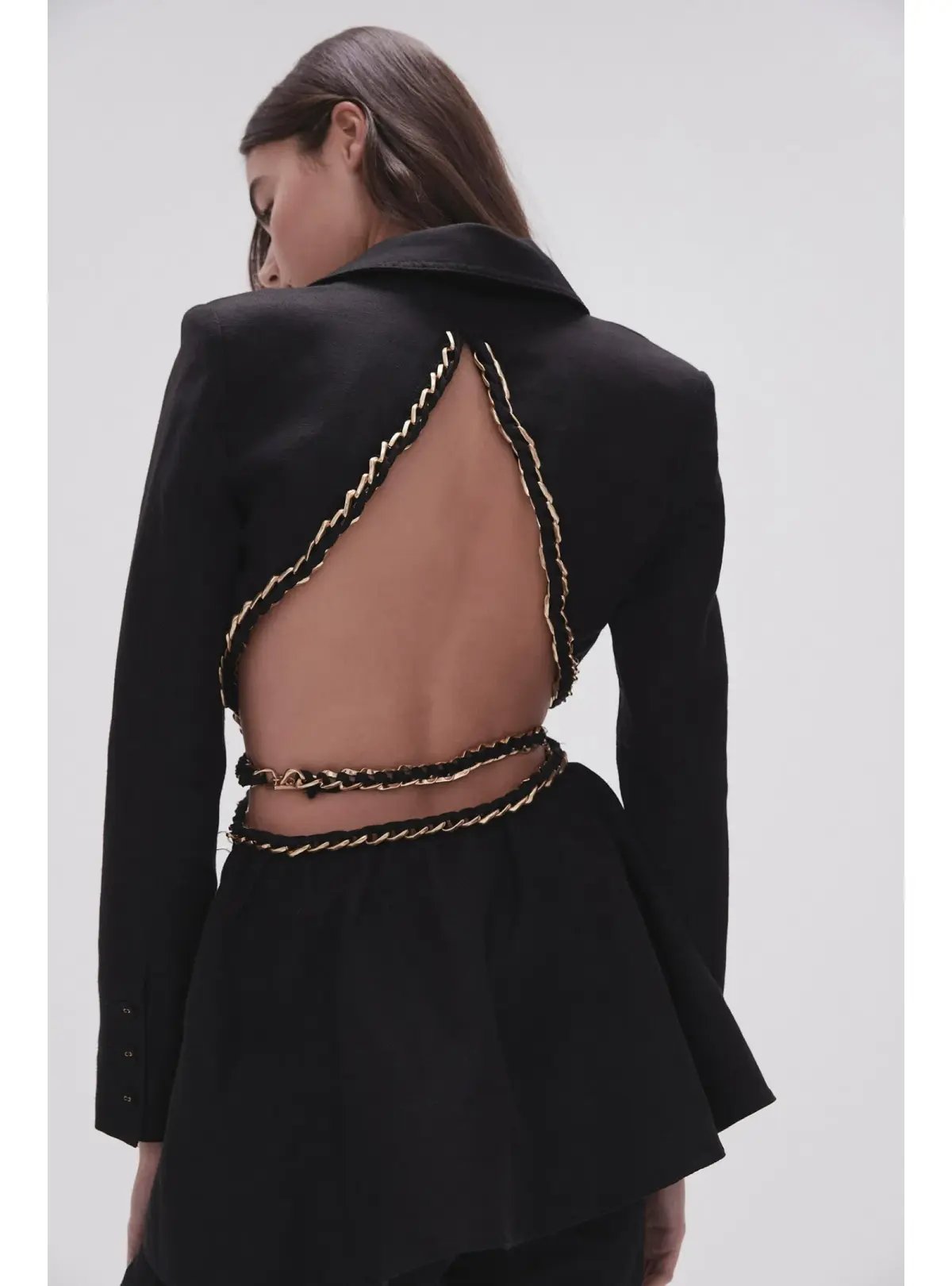 Aje Opal Backless Chainlink Jacket Black Size AU 10 photo 4