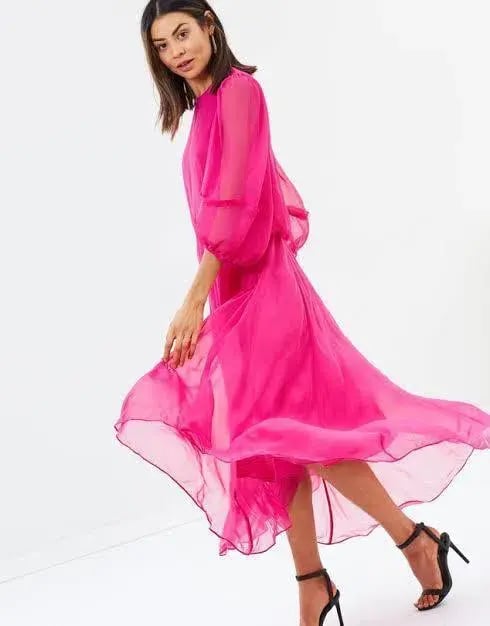 Camilla and Marc Dylan Midi Dress in Hot Pink Size 8 photo 2