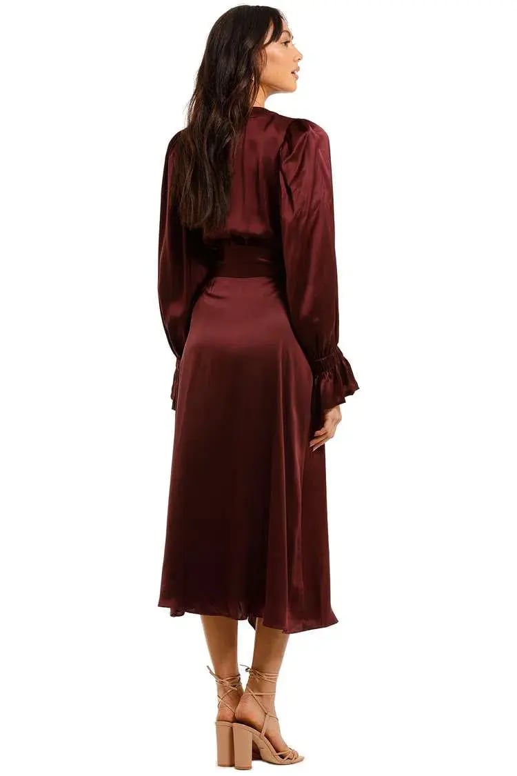 Ginger & Smart Molten Wrap Dress in Burgundy Size 12 photo 2