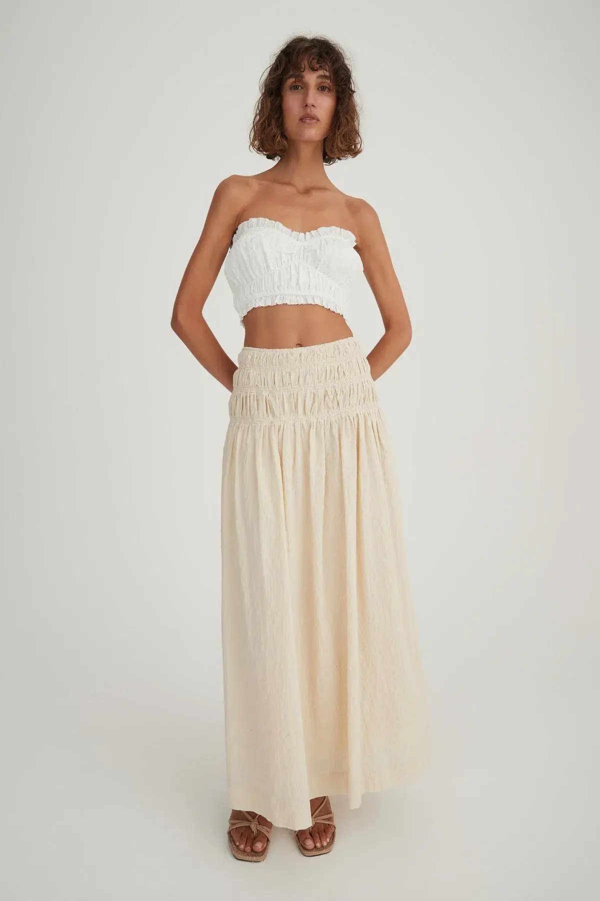 Hansen and Gretel Tully Top & Costello Skirt Set Beige Size 8 photo 5