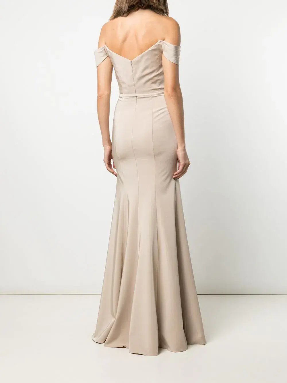 Marchesa Notte Rimini Off Shoulder Dress in Champagne Colour Size US 10 / AU 14 photo 3