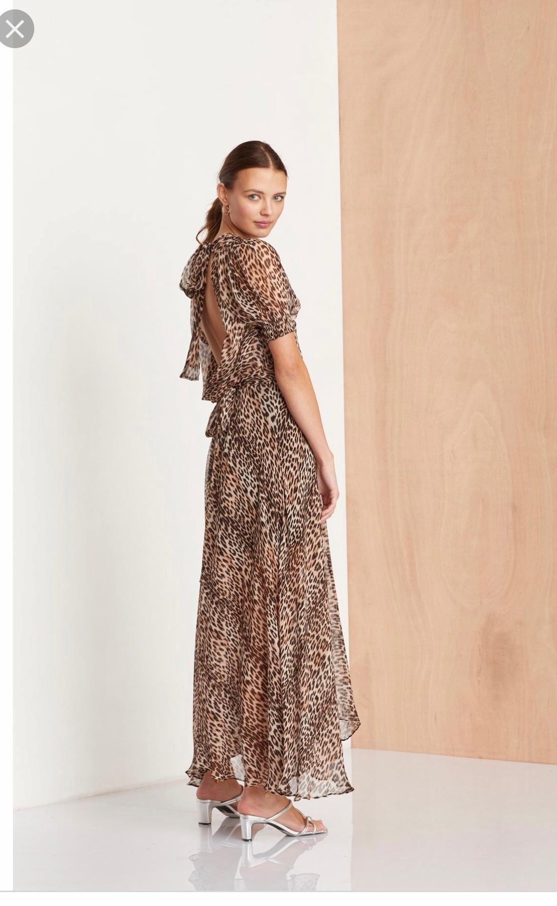 Bec & Bridge Kitty Kat Maxi Dress Leopard Print Size 10 photo 2