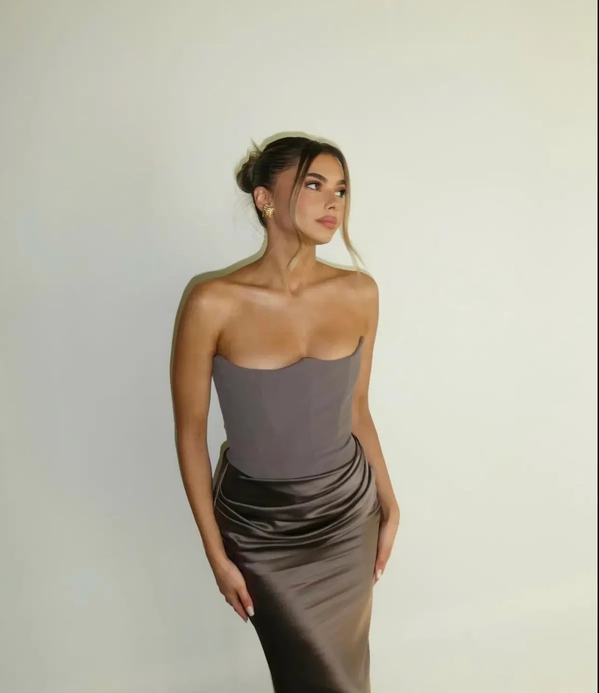 House Of CB Strapless Corset Maxi Dress Smoke Size AU 8 photo 4