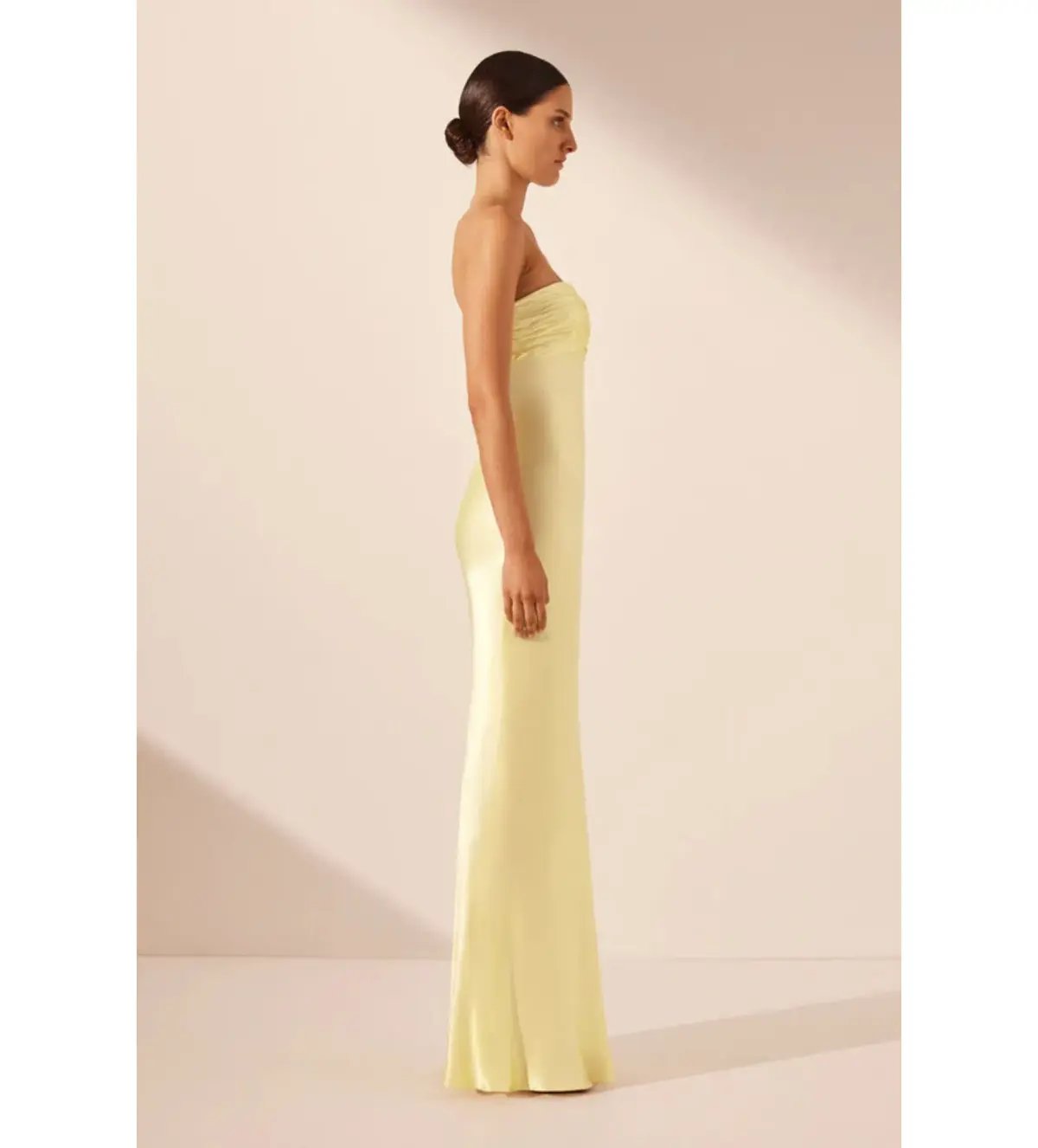 Shona Joy La Lune in Yellow Strapless Dress Size AU 8 photo 3