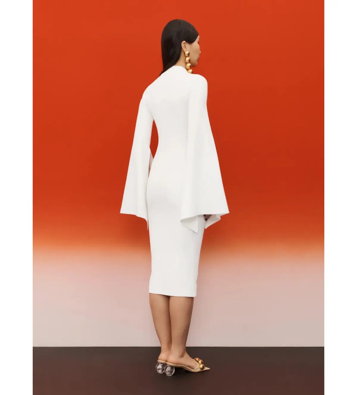 Solace London Ami Midi Dress in Cream Size S/AU 8 photo 3