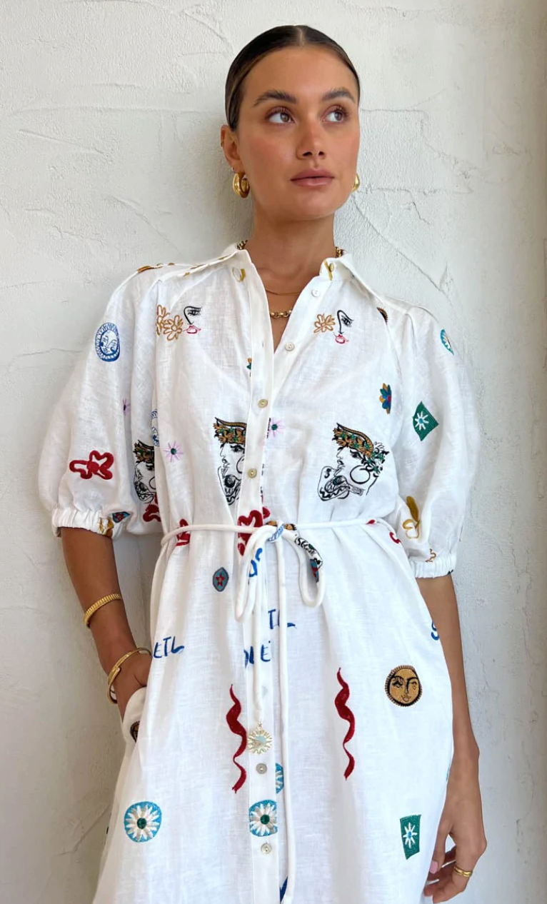 Alemais Soleil Embroided Linen Shirtdress photo 2